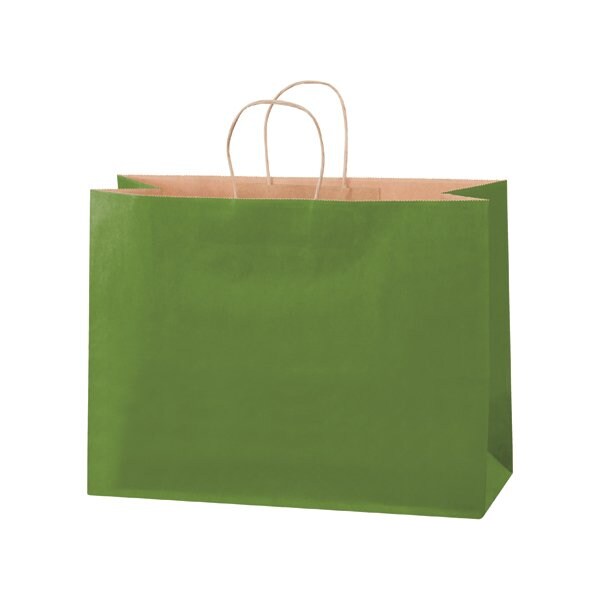 Bsc Preferred 16 x 6 x 12'' Green Tea Tinted Shopping Bags, 250PK BUY00032143 - main